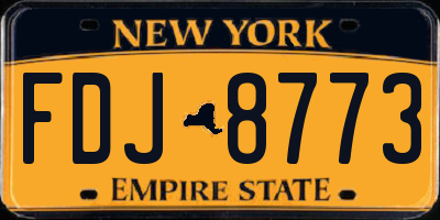 NY license plate FDJ8773