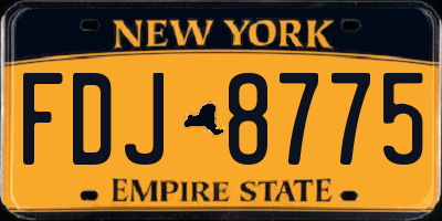 NY license plate FDJ8775