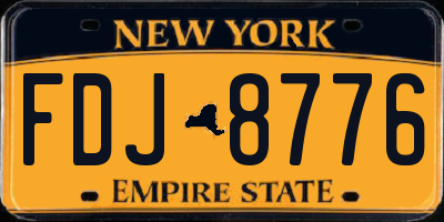 NY license plate FDJ8776