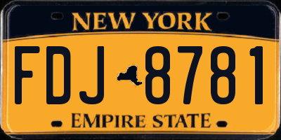 NY license plate FDJ8781