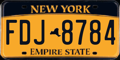 NY license plate FDJ8784