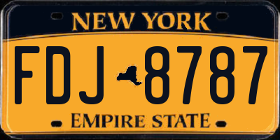 NY license plate FDJ8787