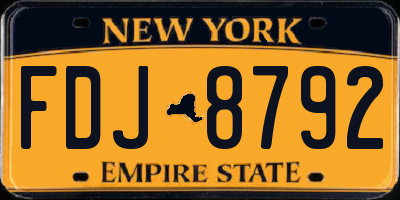 NY license plate FDJ8792