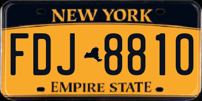 NY license plate FDJ8810