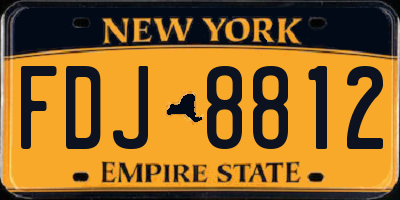 NY license plate FDJ8812