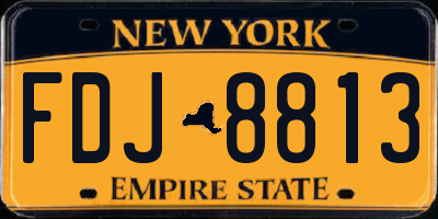 NY license plate FDJ8813