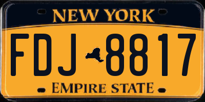 NY license plate FDJ8817