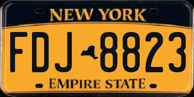 NY license plate FDJ8823