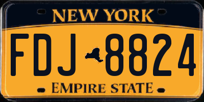 NY license plate FDJ8824