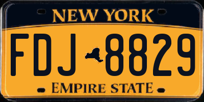 NY license plate FDJ8829