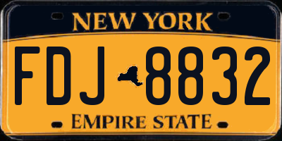 NY license plate FDJ8832