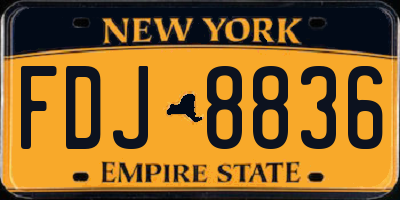 NY license plate FDJ8836