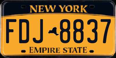NY license plate FDJ8837