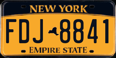 NY license plate FDJ8841