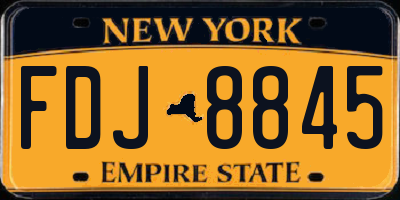 NY license plate FDJ8845