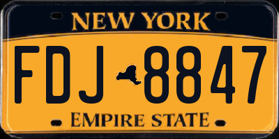 NY license plate FDJ8847