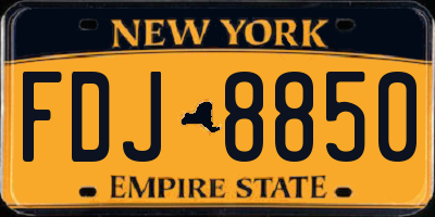 NY license plate FDJ8850