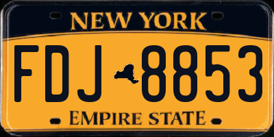 NY license plate FDJ8853