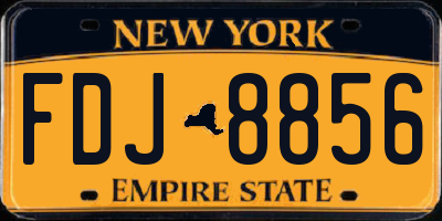 NY license plate FDJ8856