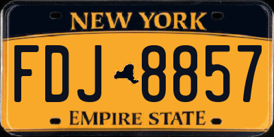 NY license plate FDJ8857