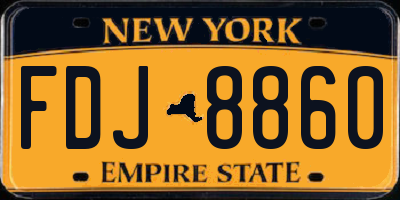 NY license plate FDJ8860