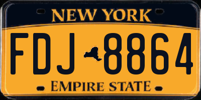 NY license plate FDJ8864