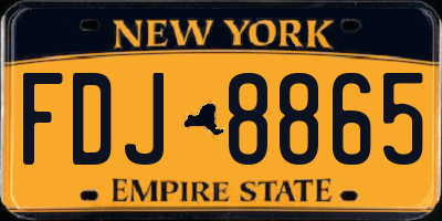 NY license plate FDJ8865