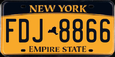 NY license plate FDJ8866