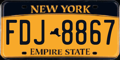 NY license plate FDJ8867