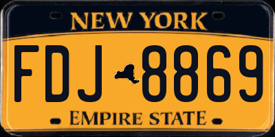NY license plate FDJ8869