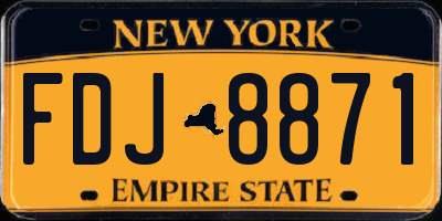NY license plate FDJ8871