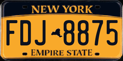 NY license plate FDJ8875