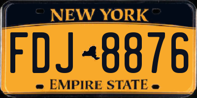 NY license plate FDJ8876