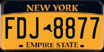 NY license plate FDJ8877