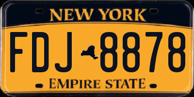 NY license plate FDJ8878
