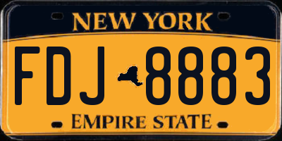 NY license plate FDJ8883