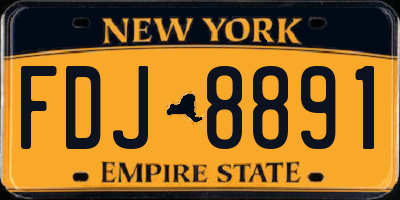 NY license plate FDJ8891