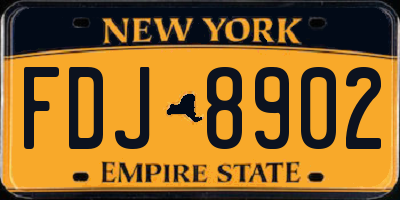 NY license plate FDJ8902