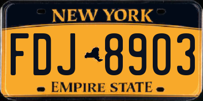 NY license plate FDJ8903