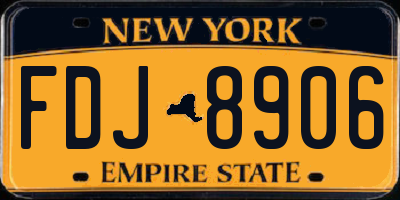 NY license plate FDJ8906