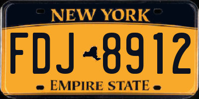NY license plate FDJ8912