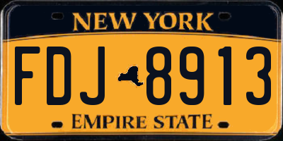 NY license plate FDJ8913