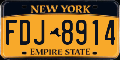 NY license plate FDJ8914