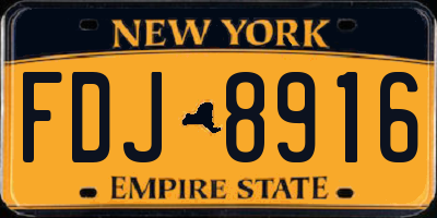 NY license plate FDJ8916