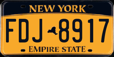 NY license plate FDJ8917