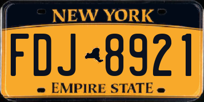 NY license plate FDJ8921