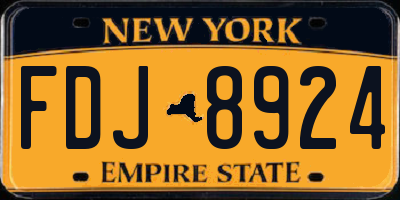 NY license plate FDJ8924