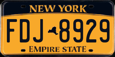 NY license plate FDJ8929