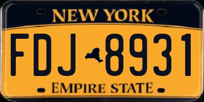 NY license plate FDJ8931
