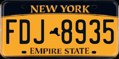 NY license plate FDJ8935